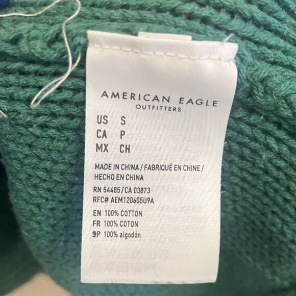 American Eagle Women's Green Knit Dolman Sleeve Scoop neck Sweater SMALL 740 - Picture 5 of 6